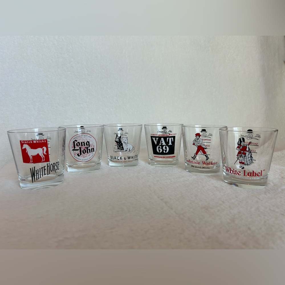 Vintage 1960s Scotch Whisky Rocks Glasses Set of 6 Sir Edward’s Collectible